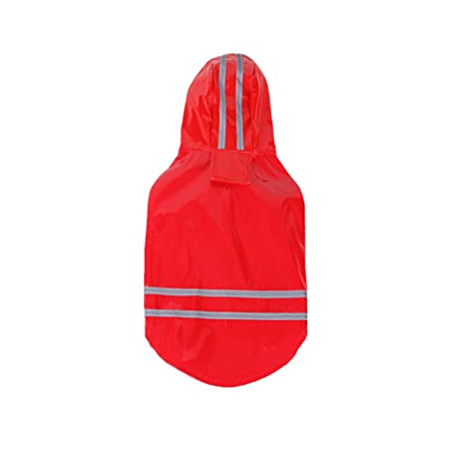 Hunderegenmantel Wasserdicht Hunde Regenjacke Red Pets Hundebekleidung Regenmäntel Mit Kapuze Reflektierende Streifen Hunde Regenmantel wasserdichte Jacken Outdoor Atmungsaktive Kleidung M von ZNYLX