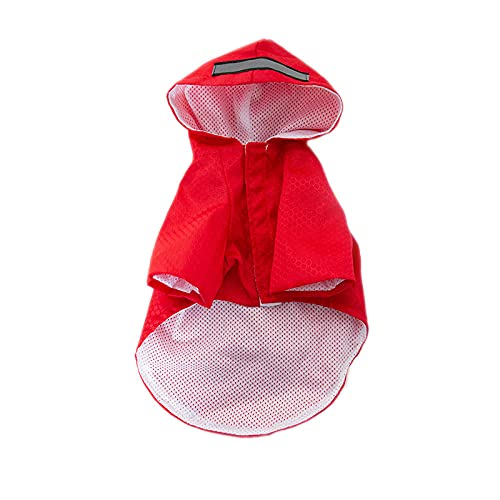 Hunderegenmantel Wasserdicht Hunde Regenjacke Rote Haustierkleidung Regenmäntel Mit Kapuze Reflektierende Streifen Hunde Regenmäntel wasserdichte Outdoor Atmungsaktive Jacken L von ZNYLX