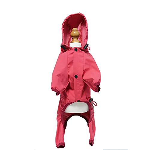 Hunderegenmantel Wasserdicht Hunde Regenjacke Roter Hund Regenmantel Puppy Four Feet Hooded Jumpsuit Reflektierende wasserdichte Jacke Outdoor Atmungsaktive Kleidung Für Hunde XL von ZNYLX