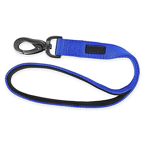 Kurze Hundeleine Blaue Nylon Hundeleine Walking Jogging Trainingsleinen Gepolsterter Kurzer Hundeleinengürtel Für Große Und Mittelgroße Hunde von ZNYLX