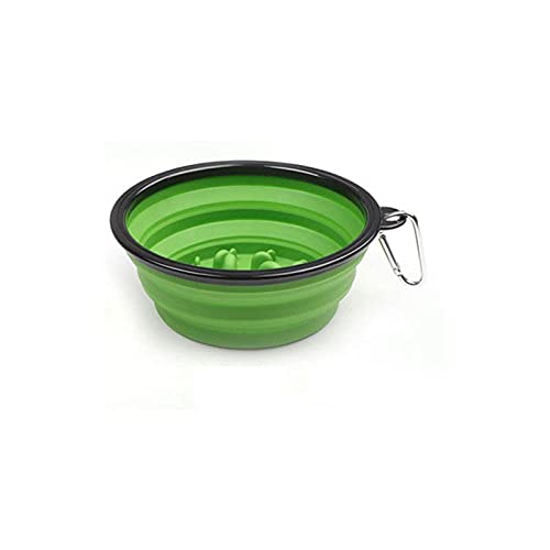 Näpfe Für Hunde Haustier Schüssel 2 Stück Pet Bowl Faltbares Haustier Slow Feeding Bowl Hund Katze Tragbare Reisewasserschalen Welpenfutter Bloat Dish Green von ZNYLX