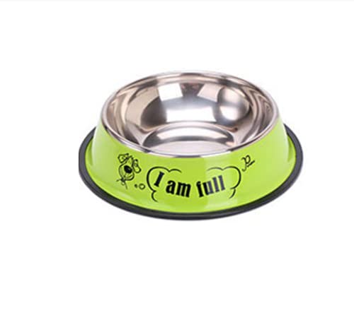 Näpfe Für Hunde Haustier Schüssel 26Cm Anti Rutsch Hundenapf Edelstahlschalen Dish Travel Water Plate Futter Für Haustiere Cat Puppy Dog Green 26Cm von ZNYLX