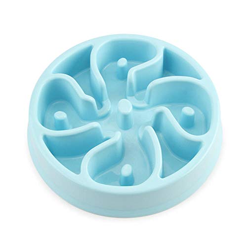 Näpfe Für Hunde Haustier Schüssel Pet Bowl Langsam Essen Blume Hundenäpfe Katzenfutter Slow Bowl Feeder Welpe Anti Choke Blue von ZNYLX