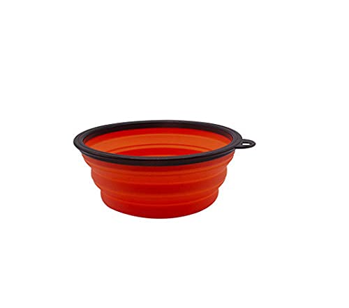 Näpfe Für Hunde Katzenschüssel Futterstation Hund Pet Folding Bowl 1000Ml Kunststoff Große Hundenapf Cat Bowl Futterschale Orange von ZNYLX