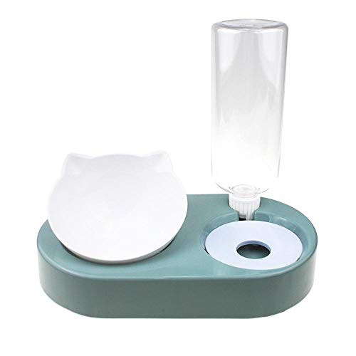 Napf Für Katzen Und Hunde Cat Bowl Wasserspender Automatische Wasserspeicherung Pet Dog Katzenfutter Bowl Futterbehälter Mit Waterer Pet Feeder Green von ZNYLX