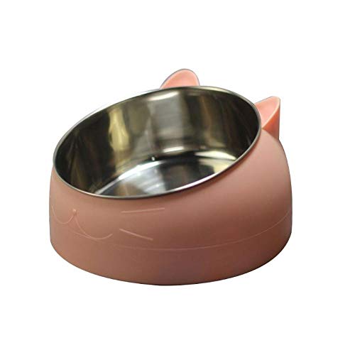 Napf Für Katzen Und Hunde Edelstahl Futternäpfe Schutz Halswirbel 15 Grad Schrägmund Haustier Hundenapf Wasserzufuhr Dish Pink von ZNYLX