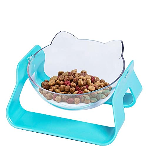 Napf Für Katzen Und Hunde Katzenform Verstellbar Pet Cat Bowl Feeder Multi Winkel Cat Snacks Bowl Mit Boden Für Hunde Cats Pet Supplies Blue von ZNYLX