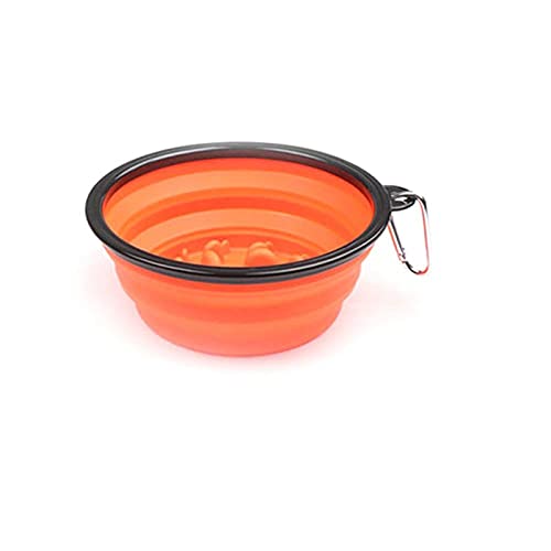 Napf Für Katzen Und Hunde Pet Bowl Faltbares Haustier Slow Feeding Bowl Hund Katze Tragbare Reisewasserschalen Welpenfutter Bloat Dish L Größe Orange von ZNYLX