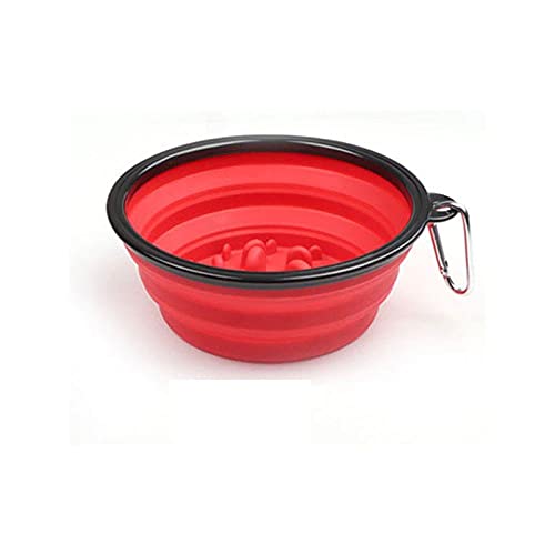 Napf Für Katzen Und Hunde Pet Bowl Faltbares Haustier Slow Feeding Bowl Hund Katze Tragbare Reisewasserschalen Welpenfutter Bloat Dish L Größe Rot von ZNYLX