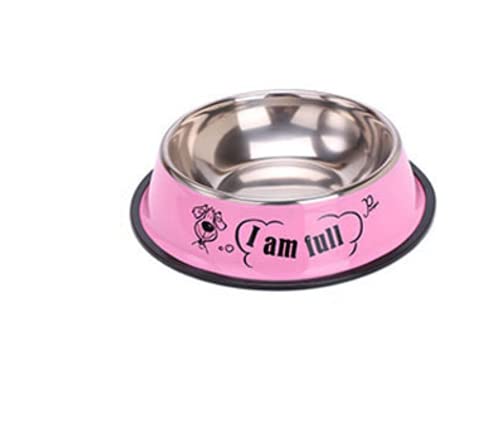 Personalisiert Hundenapf Futterstation Hund26Cm Anti Rutsch Hundenapf Edelstahlschalen Dish Travel Water Plate Futter Für Haustiere Cat Puppy Dog Pink 26Cm von ZNYLX