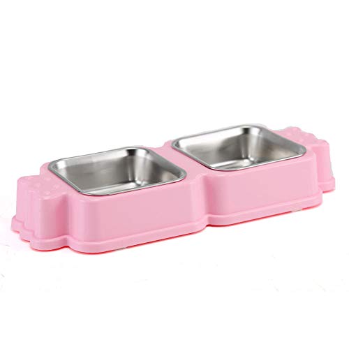 Personalisiert Hundenapf Hundenapf Haustier Edelstahl Hundenapf Cat Bowl Double Bowl Plus Edelstahl Combo Hundenapf Cat Bowl Pink von ZNYLX