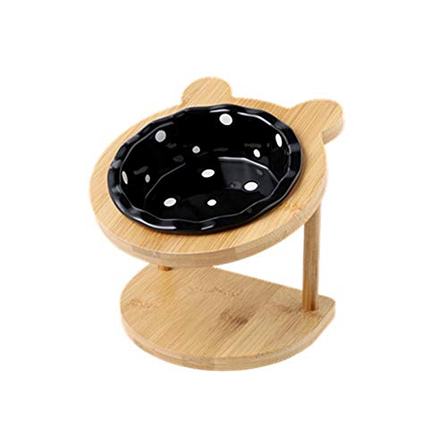 Personalisiert Hundenapf Hundenapf Hundenapf Keramik Einzelschale Regal Esstisch Katzengeschirr Katzenfutter Schüssel Hundefutter Schüssel Schutz Der Halswirbelsäule Pet Bowl Schwarz von ZNYLX