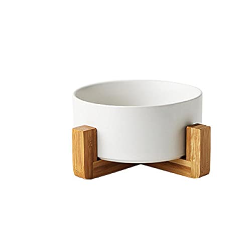 Personalisiert Hundenapf Hundenapf Katzenschüssel Futternapf Katzenreisschüssel Hundenahrungsschüssel Katzenschüssel Holzständer Schüssel Speisewasser Keramik Pet Bowl Weiß von ZNYLX