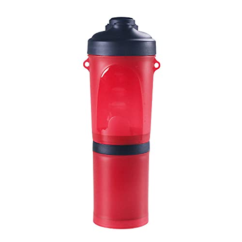 Personalisiert Hundenapf Hundenapf Pet Outdoor Zwei Wasserfutterbecher Tragbare Faltschale Wasserbecher Set Hundefutter Lagerung Wasserbecher Single Cup-Red von ZNYLX