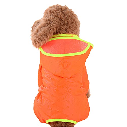 Regenjacken Für Hunde Hunde Regenjacke Wasserdicht Orange Wasserdichter Hunderegenmantel Kleidung Welpen Regenmantel Jacke Mit Hut Hund Regenmantel Für Kleine Hunde M von ZNYLX