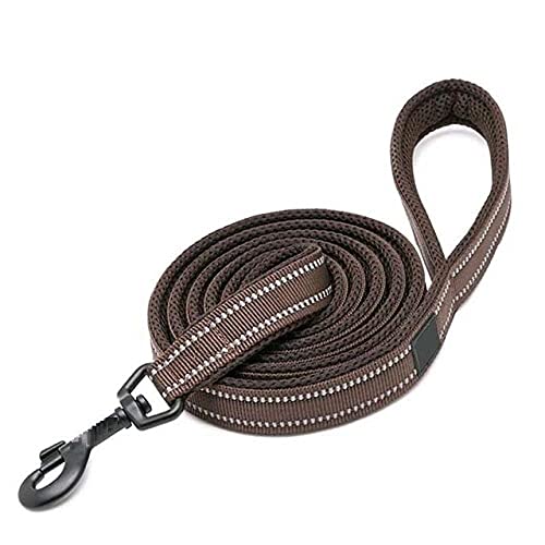 Starke Hundeleine Braune Weich Gepolsterte Hundeleine Reflektierende Nylon Hundeleinen Hundeleine 110Cm Länge Walking Training Rope S von ZNYLX