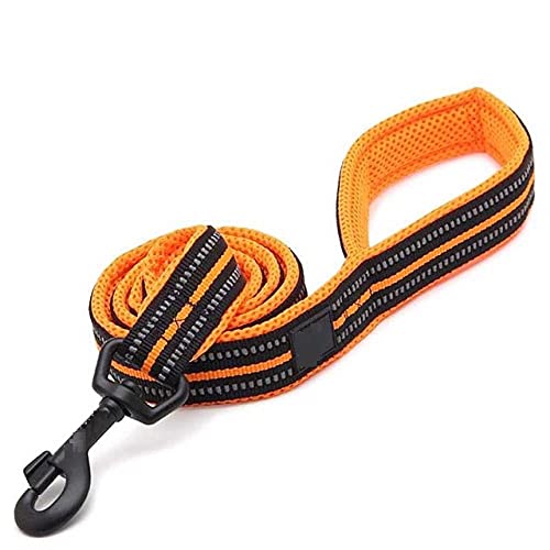 Starke Hundeleine Orange Weich Gepolsterte Hundeleine Reflektierende Nylon Hundeleinen Hundeleine 110Cm Länge Walking Training Rope L von ZNYLX