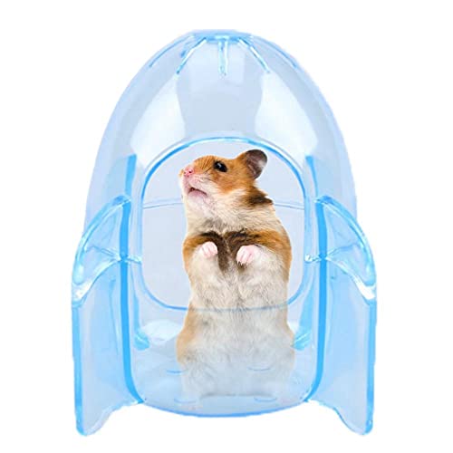 ZNYLX Hamster Badezimmer Hamster Bad Badezimmer Toilette Kleintier Kunststoff Transparent Hamster Sand Badezimmer Hamster Toilette Blau von ZNYLX