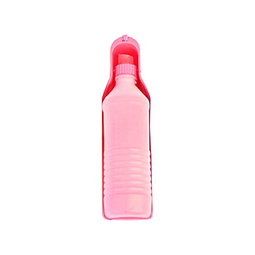 ZNYLX Haustier Katze Travel Trinkflasche Hundetrinkflasche Für Unterwegs Pink Pet Dog Wasserflasche Tragbare Wasserflasche Haustiere Outdoor Travel Trinkwasserzufuhr Schüssel Faltbar 500Ml von ZNYLX