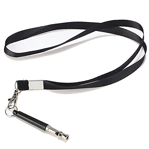 ZNYLX Hundepfeifen 2 Stück Schwarz Hundetrainingspfeife Ultraschall Sound Pitch Leise Trainingspfeifen Katzentrainingsgerät Mit Lanyard von ZNYLX