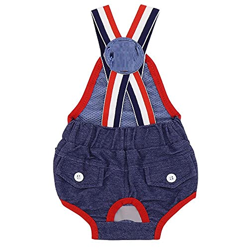 ZNYLX Hundewindeln Für Hündinnen Wiederverwendbare Hundewindeln Blue Pet Physiological Pants Waschbare Hündin Hygieneshorts Höschen Hundekleidung Unterwäsche Briefs Pet Products M von ZNYLX