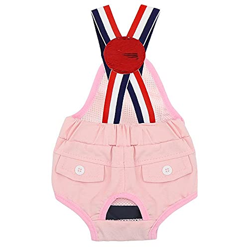 ZNYLX Hundewindeln Waschbare Hundewindeln Pink Pet Physiological Pants Waschbare Hündin Hygieneshorts Höschen Hundekleidung Unterwäsche Briefs Pet Products S von ZNYLX