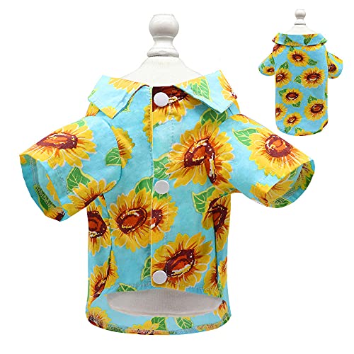 ZNZT Hundekleidung Hund Sommer T Hirt Strandbekleidung Floral Pet Chihuahua Small Medium Geeignet Für Kleine, Mittlere Und Große Hunde Oder Katzen Halloween von ZNZT