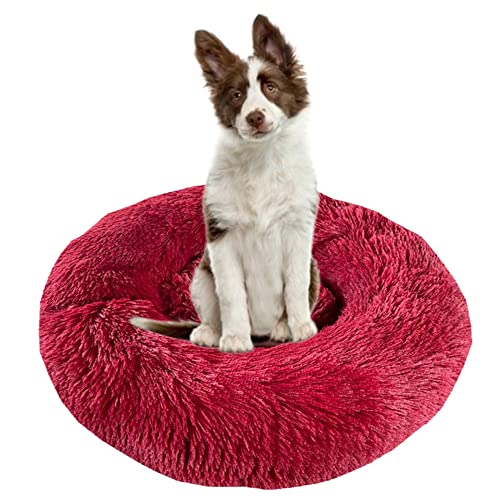 Beruhigendes Hundebett für Welpen, Kätzchen, Donut-Bett, rundes Haustierbett mit rutschfester Unterseite, großes Hundebett, Anti-Angst, verbesserter Schlaf, kuscheliges Plüsch-Hundebett, waschbar, Ø90 Beruhigendes Hundebett für Welpen, Kätzchen, Donut-Bett, rundes Haustierbett mit rutschfester Unterseite, großes Hundebett, Anti-Angst, verbesserter Schlaf, kuscheliges Plüsch-Hundebett, waschbar, Ø90 von ZOCIS