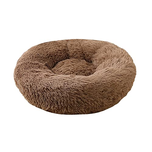 Beruhigendes rundes Hundebett, flauschig, gemütlich, Kunstfell, Haustierbett, Kuschelhütte, Donut-Hundebett mit rutschfester Unterseite, waschbares Welpennestkissen für kleine, mittelgroße und große Katzen/Hunde – Ø 70 cm, Khaki Beruhigendes rundes Hundebett, flauschig, gemütlich, Kunstfell, Haustierbett, Kuschelhütte, Donut-Hundebett mit rutschfester Unterseite, waschbares Welpennestkissen für kleine, mittelgroße und große Katzen/Hunde – Ø 70 cm, Khaki von ZOCIS