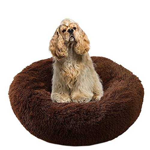 ZOCIS Cuddler Plüsch-Hundebett, beruhigend, Anti-Angst, extra groß, weich, warm, Haustiernest, Sofa mit rutschfester Unterseite, rundes Haustierkissen, Welpenbett, verbesserter Schlaf (Ø 140 cm, von ZOCIS