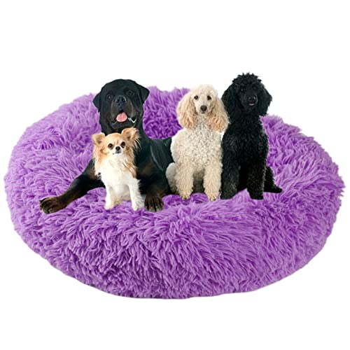 Donut-Haustierbett mit rutschfester Unterseite, flauschiges, gemütliches Plüsch-Hundebett, beruhigendes Hunde-/Welpenbett-Matte, kuscheliges rundes Haustierbett für mittelgroße und große Hunde/Katzen, Donut-Haustierbett mit rutschfester Unterseite, flauschiges, gemütliches Plüsch-Hundebett, beruhigendes Hunde-/Welpenbett-Matte, kuscheliges rundes Haustierbett für mittelgroße und große Hunde/Katzen, von ZOCIS