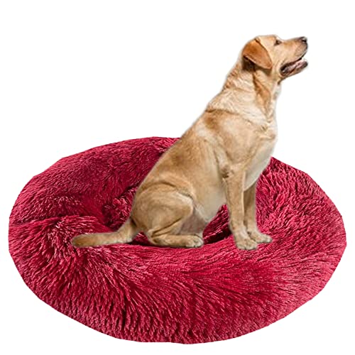 Hundebett, beruhigendes Donut, rutschfestes Haustierbett, Plüsch, Kuscheltier, Angstlinderung, Hundebetten, Matte, waschbar, rundes Welpenbett, verbesserter Schlaf, Haustierbett für Hunde und Katzen, von ZOCIS