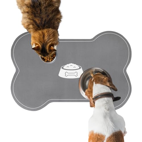 Napfunterlage Hund Futtermatte Katzen 60x40 cm: Fressnapf Unterlage groß rutschfest | Super saugfähig und schnell trocknend | Wassernapf Matte Fütterung Matte von ZOKBOM