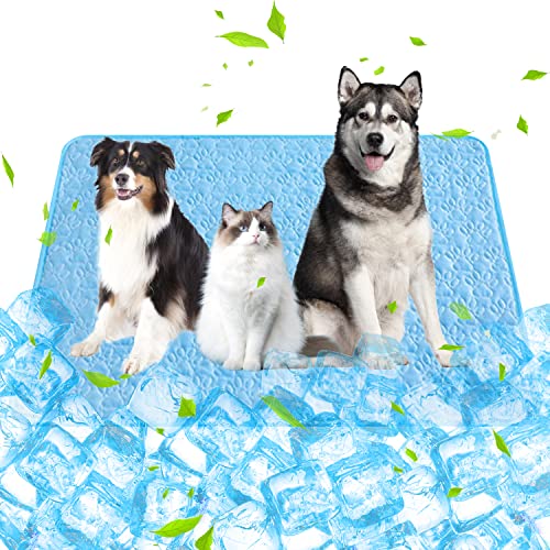 ZOKBOM Kühlmatte für Hunde, 70 x 55 cm, Kühlmatte für Hunde und Katzen, Stoff, Sommer, Kühldecke, automatisch, atmungsaktiv, Kühlmatte, Eisseide, für Hundebetten von ZOKBOM