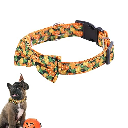 Hunde-Halloween-Halsband - Hundehalsbänder mit süßer Fliege - Süße Fliege, Glocke, Hundehalsband-Zubehör, Halloween-Halsband für Hunde für kleine, mittelgroße und große Hunde Zonewd von ZONEWD