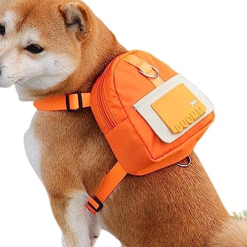 ZONEWD Hundegeschirr mit Rucksack - -Hunderucksack | Schultasche für Welpen, Doppel-D-Ring-Design, wasserdichter Twill-Stoff für Samojeden, Golden Retriever von ZONEWD