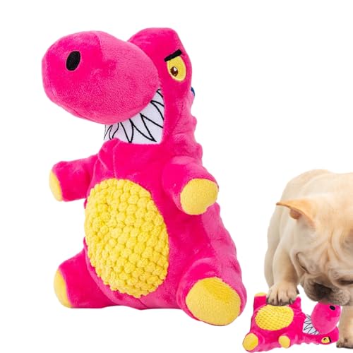 ZONEWD Quietschendes Dinosaurier-Hundespielzeug, Stofftier, quietschendes Hundespielzeug - Crinkle Hundespielzeug Haustierspielzeug Quietschender Dinosaurier,Niedliches quietschendes von ZONEWD