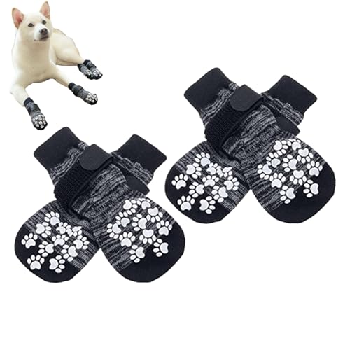 rutschfeste Hundesocken | Weiche Hundeschuhe mit Samtfutter - Maschinenwaschbare Outdoor-Haustiersocken, Winter-Wärmezubehör mit Gummisohle für Welpen, kleine, mittelgroße und große Hunde Zonewd von ZONEWD