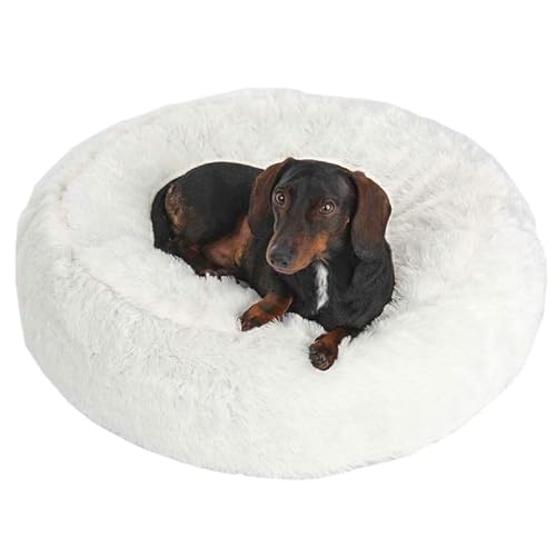 ZOOPLUS Original Hundebett Flocke | mit viscoelastischen Flocken | sehr weich und gemütlich | Nestchen für Hunde | waschbar mit Reißverschluss | Farbe: weiß (Durchmesser: 65cm x Höhe: 20cm) von ZOOPLUS