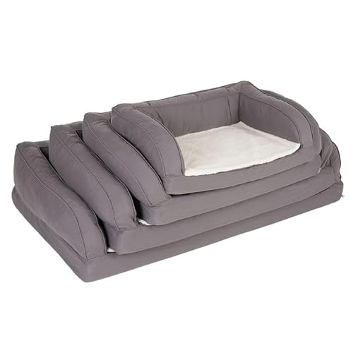 ZOOPLUS Orthopädisches Hundesofa | Hundebett | Memory Foam-Matratze | anschmiegsamer Bezugsstoff | hoher Rand | inkl. Plüschauflage (L - 115 x B 70 x H 32 cm) von ZOOPLUS