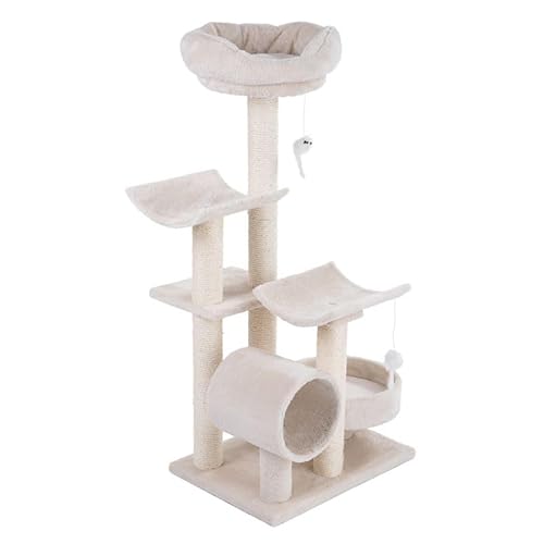 zooplus Kratzbaum Penelope | ideal auch für Kitten, große Katzenrassen oder Katzensenioren | Höhe: 116cm (Creme) von ZOOPLUS