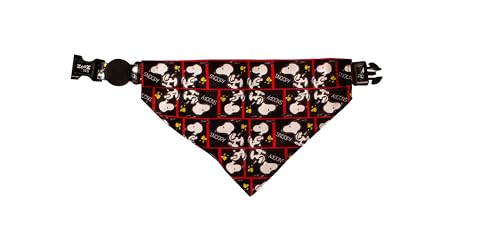 ZOOZ PETS Dog Bandana - Offiziell lizenzierte Peanuts - Hochwertiges & langlebiges Material - Einzigartiger Stil - Verschiedene Größen & Farben Tierbesitzer (S, Film Black) von ZOOZ PETS