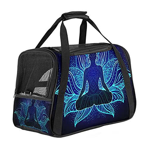 Tragbare Haustier-Reisetasche, von Fluggesellschaften zugelassene Duffle-Taschen für Katzen, Hunde, Kaninchen, mit weichem Chakra-Konzeptdruck von ZORE_FINE5