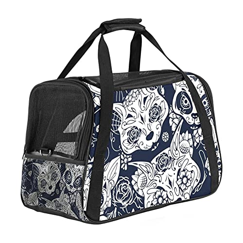 Tragbare Haustier-Reisetasche, von Fluggesellschaften zugelassene Duffle-Taschen für Katzen, Hunde, Kaninchen, mit weichen Seiten, Blumen- und Fuchsmuster-Druck von ZORE_FINE5