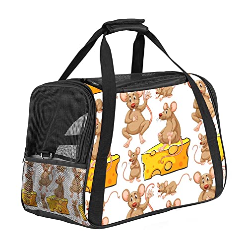 Tragbare Haustier-Reisetasche, von Fluggesellschaften zugelassene Duffle-Taschen für Katzen, Hunde, Kaninchen, mit weichen Seiten, für Queue, Ratten, Mäuse, Käsescheiben von ZORE_FINE5