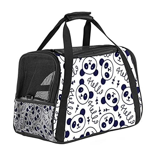 Tragbare Haustier-Reisetasche, von Fluggesellschaften zugelassene Duffle-Taschen für Katzen, Hunde, Kaninchen, mit weichen Seiten, schwarz-weißem Panda-Aufdruck von ZORE_FINE5