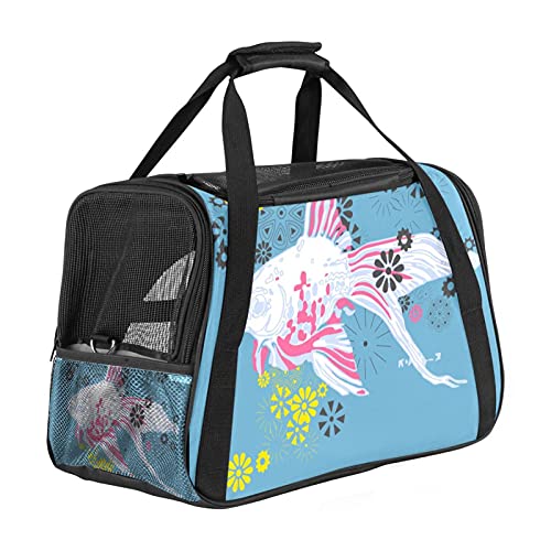 Tragbare Haustier-Reisetasche, von Fluggesellschaften zugelassene Duffle-Taschen für Katzen, Hunde, Kaninchen, mit weichen Seiten und rosa Koi-Aufdruck von ZORE_FINE5