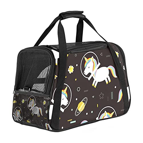 Tragbare Haustier-Reisetasche, von Fluggesellschaften zugelassene Duffle-Taschen für Katzen, Hunde, Kaninchen mit weichem Einhorn-Planeten-Aufdruck von ZORE_FINE5