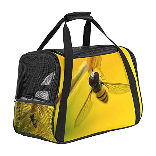 Tragbare Haustier-Reisetasche, von Fluggesellschaften zugelassene Duffle-Taschen für Katzen, Hunde, Kaninchen mit weichen Seiten, Bienensammler Honigdruck von ZORE_FINE5