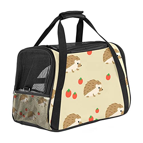 Tragbare Haustier-Reisetasche, von Fluggesellschaften zugelassene Duffle-Taschen für Katzen, Hunde, Kaninchen mit weichen Seiten, Cartoon-Igel-Druck von ZORE_FINE5